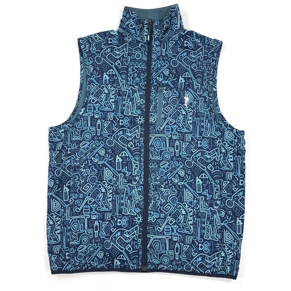 William Murray Mens Vest Between The Lines Slice Shot Reversible Sz Small Golf
